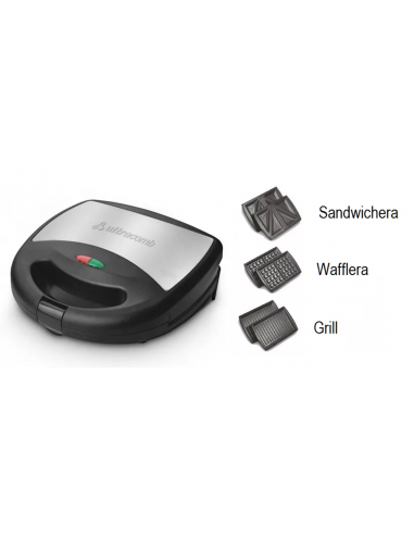 Sella Sandwich Ultracomb SW-2801 3 En 1 Sandwichera/Waflera/Grill 750W