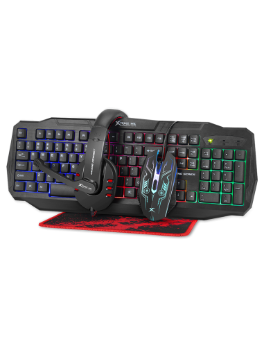 Combo Teclado + Auriculares + Mouse + Pad Gamer Xtrike Me CM406